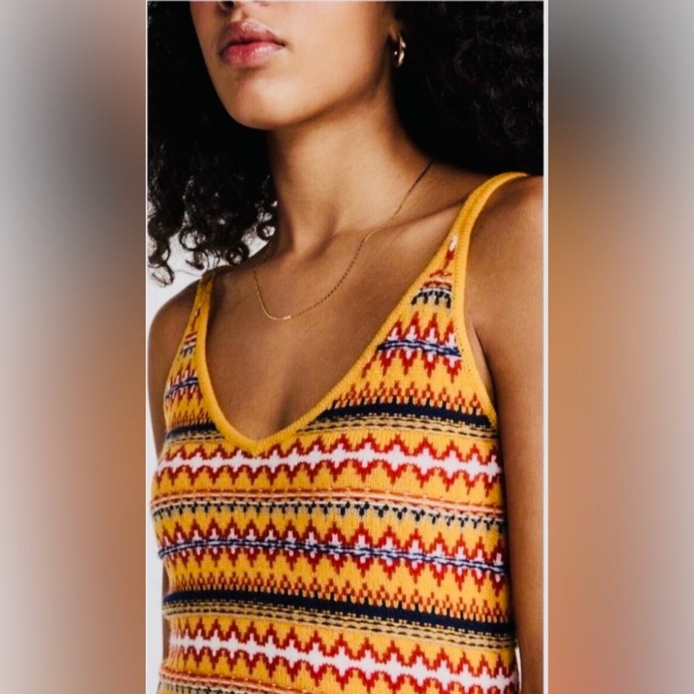 rag & bone Multicolor Patterned Tank Top Cottagecore Wool